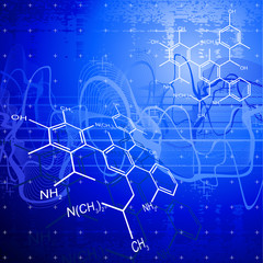 technology background: chemical formulas