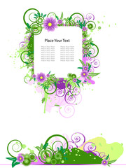 Abstract floral template with place for your text