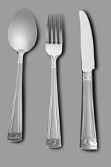 spoon, knife and fork