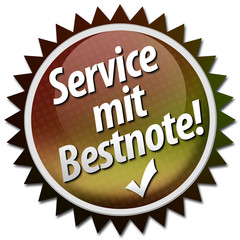 Service mit Bestnote Button