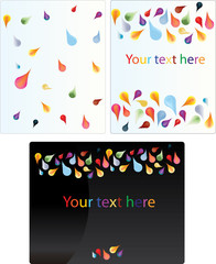 Set of colored drops background with space for text.