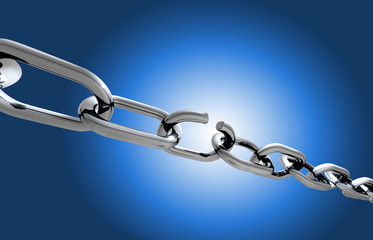 Obraz premium Ketten sprengen blau