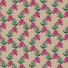 Seamless pattern from red flower