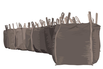 illustration of several heavy bags