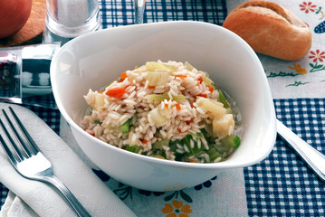 Riso vialone gigante sedano carote e cipolla - Primi Veneto