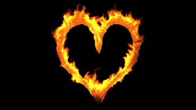 Fire Heart + Alpha Channel. CG.