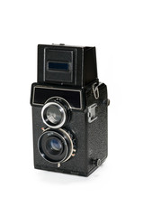 Black camera with two lenses