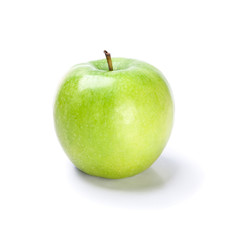 Green apple on white background