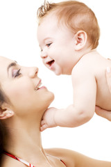 baby boy in mother hands