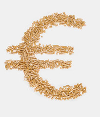 EUR Symbol aus Pellets