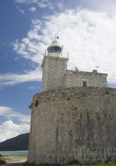 Fototapeta na wymiar Faro en la fortaleza veneciana de Lefkas