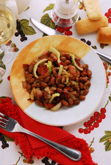 Fagioli all aceto costa di sedano pancetta cipolla prezzemolo
