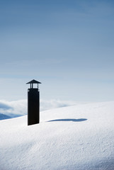 snowy chimney