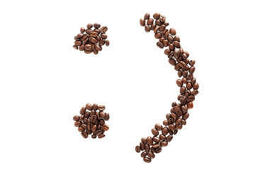 Smiley aus Kaffeebohnen