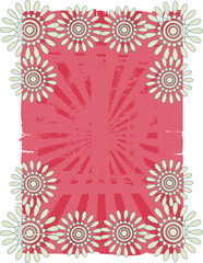 Retro flower on grunge background