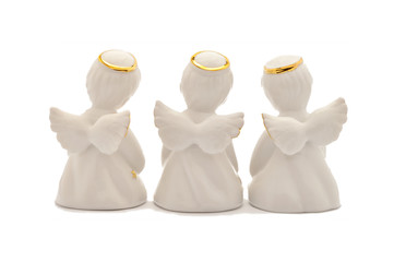 The rear view on nimbuses of three angels