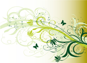 coin floral tige verte