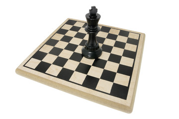 King Chess Piece on Chess Board