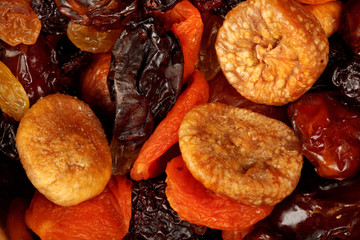 Various dried fruits close-up