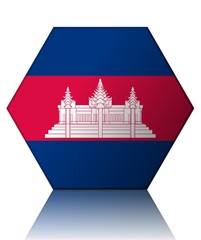 cambodge drapeau hexagone cambodia flag