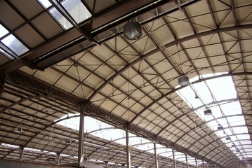 The roof of the railway station in Lucerne in Switzerland