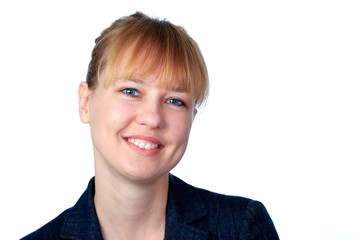 Woman on a white background