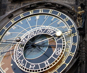 Famous old medieval astronomical clock in Prague