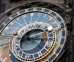 Famous old medieval astronomical clock in Prague