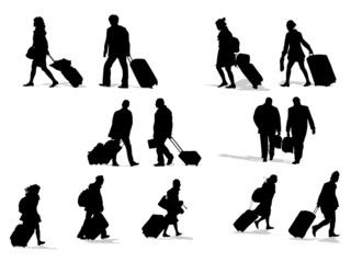 passenger silhouettes, collection for designers - obrazy, fototapety, plakaty