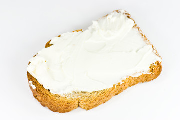 cheese spread on bread