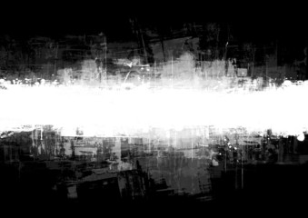 An abstract paint splatter frame in black and white - obrazy, fototapety, plakaty