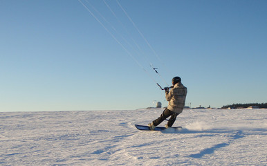 kitesurfen im Schnee