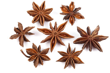 Star anise on white background