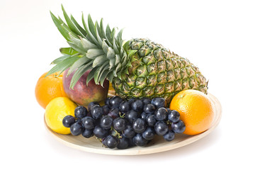 fresh fruits on a plate