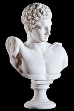 white marble bust of statue Hermes and the Infant Dionysus