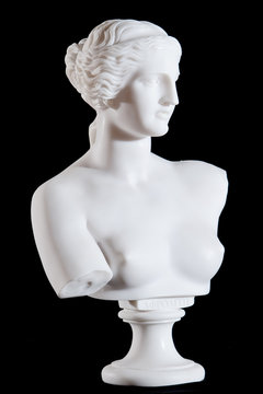 marble bust part of classic statue Aphrodite of Milos isolated