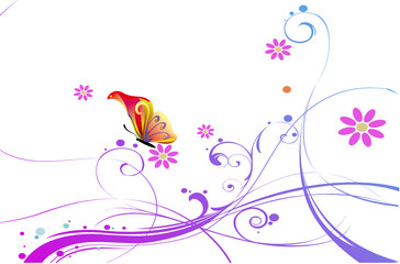 Obraz na płótnie Canvas papillon floral