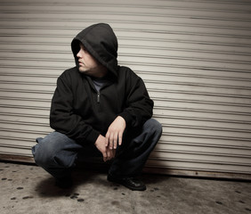 Man squatting