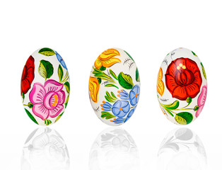 Easter eggs with floral decoration