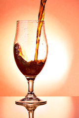 Beer glass with dark beer