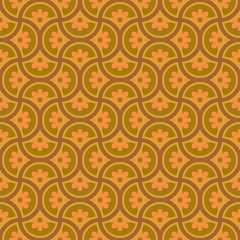 Geometric flower and circles background pattern