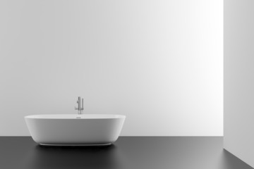 Fototapeta na wymiar modern bathroom with black floor