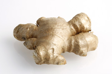 Ginger root on white