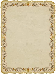 Printed kitchen splashbacks Draw Pergamena Cornice-Parchemin Cadre-Parchment Frame