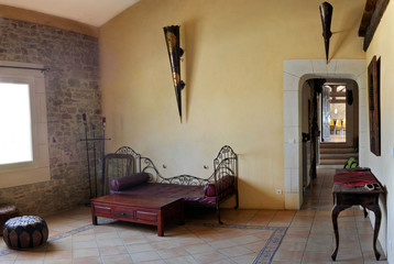 Stitched Panorama d'un salon du mas