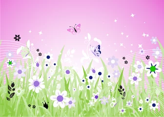 Photo sur Plexiglas Papillon Prairie de printemps magnifique