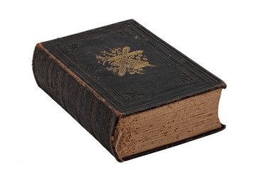 Vintage bible book isolated on white