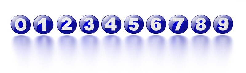 blue numbers 0-9