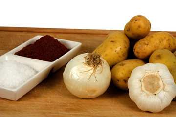 Ingredients for vegetable goulash