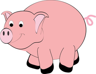 Pig - cartoon animals vector